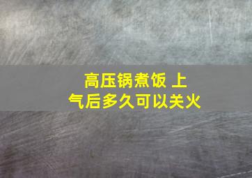 高压锅煮饭 上气后多久可以关火